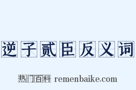 逆子贰臣反义词是什么意思的图片